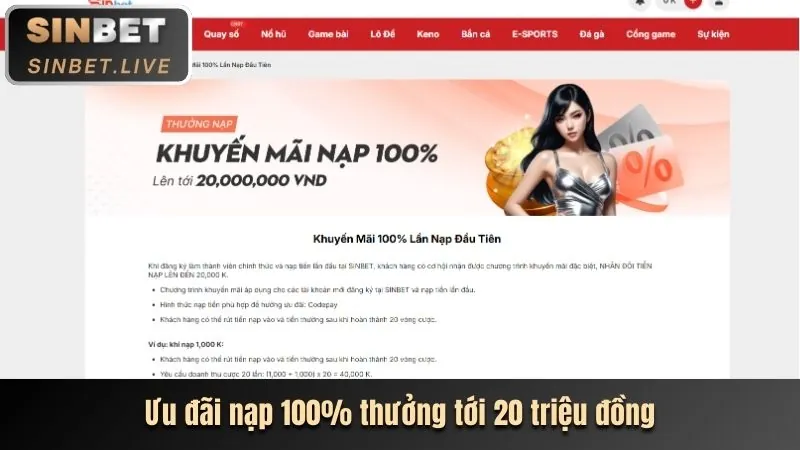 Thưởng Nạp 100% Lần Đầu